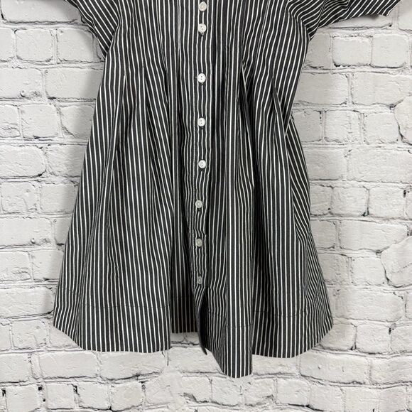 Anthropologie EXQUISE Mini Tobie Shirtdress Dress Charcoal Combo Stripe XS - Picture 8 of 13